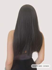 alicegarden 24-Inch Long Synthetic Wig Featuring A Natural Straight Style A Stunning Black. Designed With Bangs , This False Hairpiece Is Perfect For Ms Daily Party Cosplay Use, Offering A Natural And Natural Durable Wig Gift For Ladies. - Black - View 3