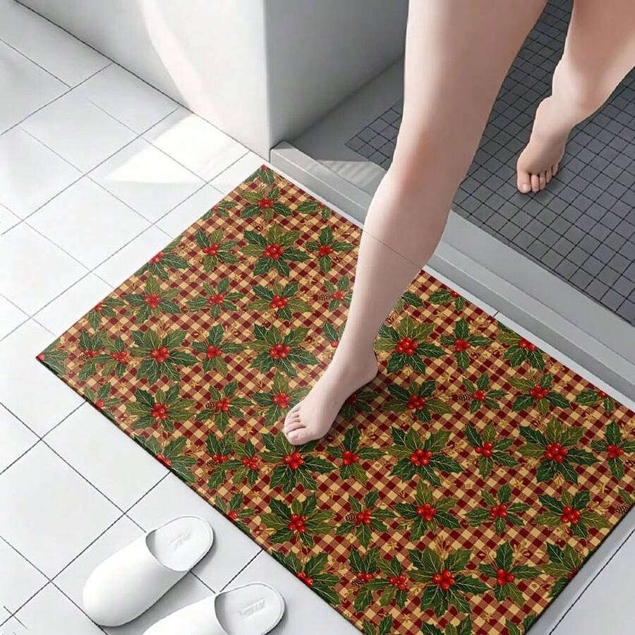 Rustic Diatom Mud Stays In Place Mat, Strong Water Drainage Made From Natural Stone Durable, Great For Tub Area, For Indoor Use. Made Of Natural Diatom Mud - Multicolor - View 1