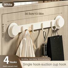 Heavy-Duty Suction Cup Wall Hook Rack - No Need For Drilling, Self-Adhesive Design, Removable Plastic/Metal Coat Rack, Suitable For Bathrooms And Behind Doors, Strong Load-Bearing Capacity, Easy Installation, Bathroom Storage - Multicolor - View 17