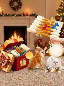 8/5/3/2/1pc Extra Large Interactive Cat Teaser Wand, Bring Happiness To Cats, Please Check Product Size Before Purchase, Cat Sniffing Stick, Teeth Cleaning & Chewing Toy, Self-Entertainment Toy, Pet Puzzle Toy, Interactive Soothing Cat Accessory - Multicolor - View 2