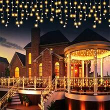 Battery Powered Icicle Lights Outdoor Christmas Lights, 8 Modes, Fairy Lights, Suitable For Home Party, Halloween, Holiday Decoration - Battery-powered Fairy Lights - View 3