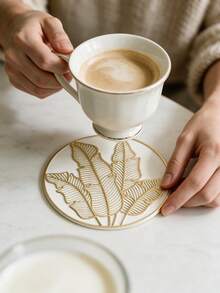 6-24pcs Champagne Gold PVC Hollow Placemats, Round Carved Coasters, Luxury Table Decor, Coffee Cup Heat Insulation Mats, Tabletop Photography Props, Home Dining Table Scratch-Resistant Protective Mats, Wedding Table Decor, Luxury Home Dining Table Decoration Mats - Multicolor - View 10