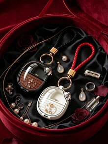 Mini Keychain Jewelry Box, Bear Mini Travel Jewelry Storage Box, Mini Jewelry Box, Portable Jewelry Box Earring Box, Compartment Storage For Earrings, Rings, Necklaces, Suitable For Commuting, Short Trips, Dorm Desk, Vanity Organization, Ideal For Delicate Girls, Students, Jewelry Lovers, Christmas, Back To School, Birthday, Best Friend Gifts, Mini Jewelry Organizer Box, Portable Ring Storage Box, Travel Small Jewelry Storage Box - Multicolor - View 2