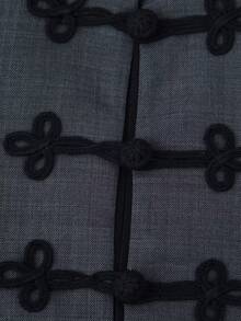 Women's Vintage Knot Button Decor Jacket - Grey - View 4