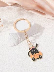 1pc Demon Ghost Cat Candy Pumpkin Cute Quirky Style Enamel Alloy Halloween Keychain Bag Charm - Multicolor - View 8
