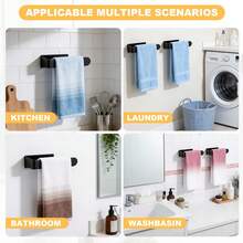 U-Shaped Wall-Mounted Towel Bar, Bathroom & Kitchen Dishcloth Hand Towel Storage Rack, Drill-Free Square Minimalist Towel Holder - Multicolor - View 7