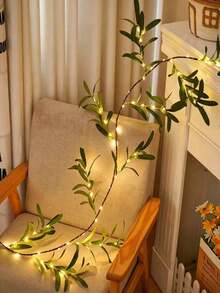 1pc Eucalyptus Leaf Decorative Light, LED Olive Leaf Branch Wall Lamp, USB Powered, 8 Lighting Modes, Beautiful Romantic DIY Decoration, Suitable For Party And Holiday Use, Can Be Used As A Portable Gift - Warm white light - View 14