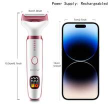 Hatteker 1pc 5-In-1 Women's Electric Shaver USB Rechargeable Home Hair Removal Device For Armpits, Legs, Bikini Area, Pubic Hair Trimmer - View 4