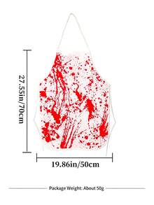 1pc Halloween Butcher Short Gloves Long Gloves Apron Socks With Blood Stains Party Horror Costume Props - Multicolor - View 9