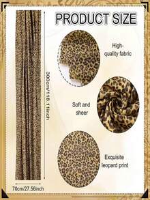 1pc American Leopard Print Tulle Table Runner, Vintage Wild Style Dining Table Decor, Party Wedding Banquet Table, Birthday Party Wedding Dinner Tabletop Decoration - Multicolor - View 3