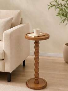 1pc Round Side Table Sofa Table Coffee Table Storage Rack Indoor Plant Stand Wooden Corner Table, Suitable For Living Room Or Bedroom, Modern Furniture, Fashionable And Minimalist - Multicolor - View 4