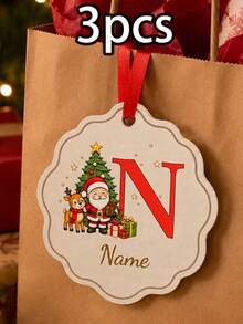 Custom Christmas Initial Name Ornament, Personalized Santa Reindeer Tree Hanging Decor, Festive Red Holiday Style, Customized Name Christmas Decoration, Customizable Monogram Keepsake, Christmas Tree Ornament, Holiday Gift 2026, Family, Friends - Style B - View 13