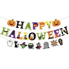 1 Set Baby Halloween Party Paper Banner, Cartoon Pumpkin Ghost Bat Hanging Decoration, Suitable For Baby Birthday Party And Holiday Scene Decor - Multicolor - View 12