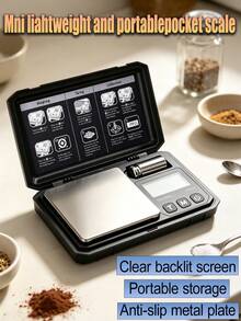 [New Hot Seller] 200g And 50g Range Optional, Fashionable Suitcase Design, With Optional Auto-Off Mode, Suitable For Kitchen, Powder And Grains, Black Titanium Metal Scale Plate (Battery Not Included) - jewelry scales - View 1