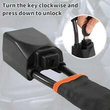 1pc Steering Wheel Lock With 3 Keys, Car Safety Belt Lock, Dual Vehicle Anti-Theft Device, Suitable For Most Cars, Trucks, And More - A - View 5