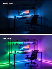 Intelligent LED Light Strips, RGB Flexible Light Bars, 44-Key Remote Control, Christmas Decorations, Halloween Decorations, Room Decorations, Ceiling Decorations, E-Sports Room Decorations, Music Studio Decorations. - Multicolor - View 7