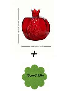 Handmade Japanese Glass Vase Suitable For Hydroponic Mini Water-Grown Flowers, Retro Modern Minimalist Cylinder Vase With Geometric Round Shape, Small Pomegranate Flower Holder For Desktop Table Centerpiece, Decor Glass Vessel - Multicolor - View 9
