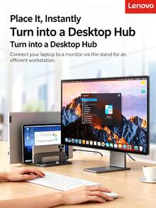 Lenovo WL02 Vertical Laptop Storage Stand, Steel & Aluminum Adjustable Width, Multi-Surface Silicone Protection, Desktop Multi-Device Organizer - View 11