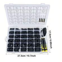1540pcs O-Ring Kit With 4 Screwdrivers, 32 Size Rubber O-Rings High Temperature Resistant Assortment Kit Washers Plumbing Repair Automotive Repairs - A - View 2