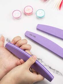 10PCS High Elasticity Sponge Roller, Sponge Polishing Strip, Double-Sided Washable, Double-Sided Roughened And Wear-Resistant, Not Prone To Cracking. Nail Art Tools That Are Easy To Carry When Going Out. - Multicolor - View 5