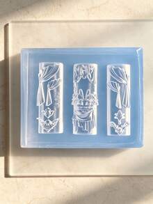 歐洲洛可可窗簾窗簾美甲矽膠模具 DIY 樹脂環氧樹脂 3D 浮雕美甲翻模鑄模工具 - 窗簾 - 查看 3