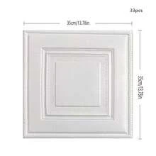 35*35cm Regular Square Frame 3D Textured Wallpaper, Clean Lines, Pure Matte White, Water-Resistant And Stain-Resistant, Self-Adhesive, Modern Minimalist Versatile Design. Suitable For Living Room, Bedroom, Kitchen, Bathroom, Ceiling, Easily Enhancing Home Elegance. - A-square - View 13