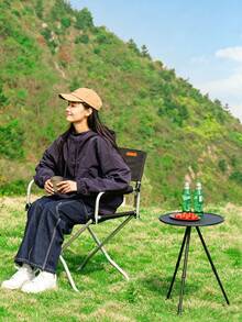 BRS Outdoor Camping Folding Table, Height‑Adjustable With Telescopic Legs, Portable Camp Table, Suitable For Picnic, Barbecue, Home Use, Garden Yard And Beach. Lightweight Camping Gear, Camp Kitchen Coffee Table, Tea Table - Multicolor - View 2