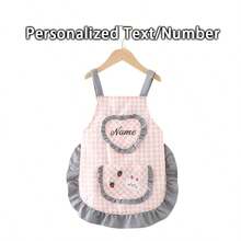Personalized Mini Apron With Name/Number & Plaid Style - Ruffled Pocket Suitable For Baking, Birthday Party Costume, Durable Polyester Apron For/, Ideal Gift For Home, Baking Gifts - Multicolor - View 13