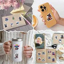 Disney 52pcs Stitch Halloween Cartoon Stickers Waterproof Decorative Stickers For Laptop Phone Water Cup Skateboard Stickers Kids Gift - Multicolor - View 2