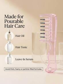 Pink/Transparent Roller Ball Scalp Oil Applicator Comb, Scalp Oil Dispensing Hairbrush, For Home, Travel, Salon And Daily Use. Essential Oil Hair Care Comb. Comb + Dropper, Scalp Massage Comb, 6 Roller Balls, Reusable Refillable. Liquid Essence Quickly Delivered To Hair Roots - Multicolor - View 9