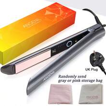 ANGENIL Pelurus Rambut Profesional Kelas Salon, Setrika Datar Titanium, Pelat Pemanas Berlapis Grafena, Pelurus & Pengeriting 2-in-1, Desain Tegangan Ganda, 5 Pengaturan Suhu, Pemanasan Cepat, Dilengkapi Tas Penyimpanan - Grey - View 16