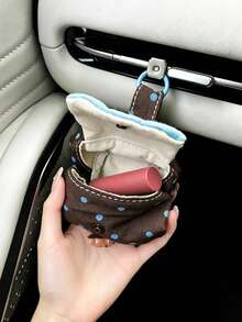 Cute Bear Fabric Car Air Vent Storage Bag, Car Air Vent Organizer Pouch, Can Hold Earphones, Car Keys, Lipstick, Small Items Storage, Exquisite Multi-Functional Car Storage Organizer, Car Storage Bag - Storage Bag - View 3