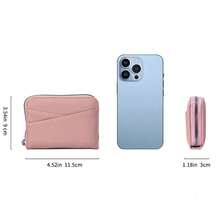 Litchi Texture Japanese Style Niche Zipper Wallet Coin Purse Multi-Function Coin Storage Bag Large Capacity - Multicolor - View 6