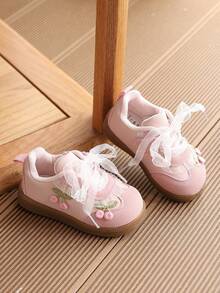 1 Pair Sweet Soft Sole Comfortable Cute Girls Baby Sneakers - Pink - View 3