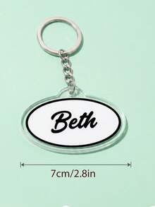1 pieza Llavero con etiqueta de nombre de fuente retro personalizada, accesorio de Charm de bolso con monograma personalizado, regalo para mochila, regalo de recuerdo personalizado para uso diario de la familia - Multicolor - Ver 6