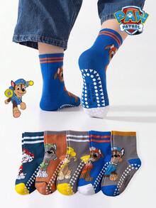 1/5/10 أزواج جوارب أطفال Paw Patrol ملونة وممتعة بنمط جرو مخطط مع سيليكون مانع للانزلاق حتى منتصف الساق - متعدد الألوان - مشاهدة 2
