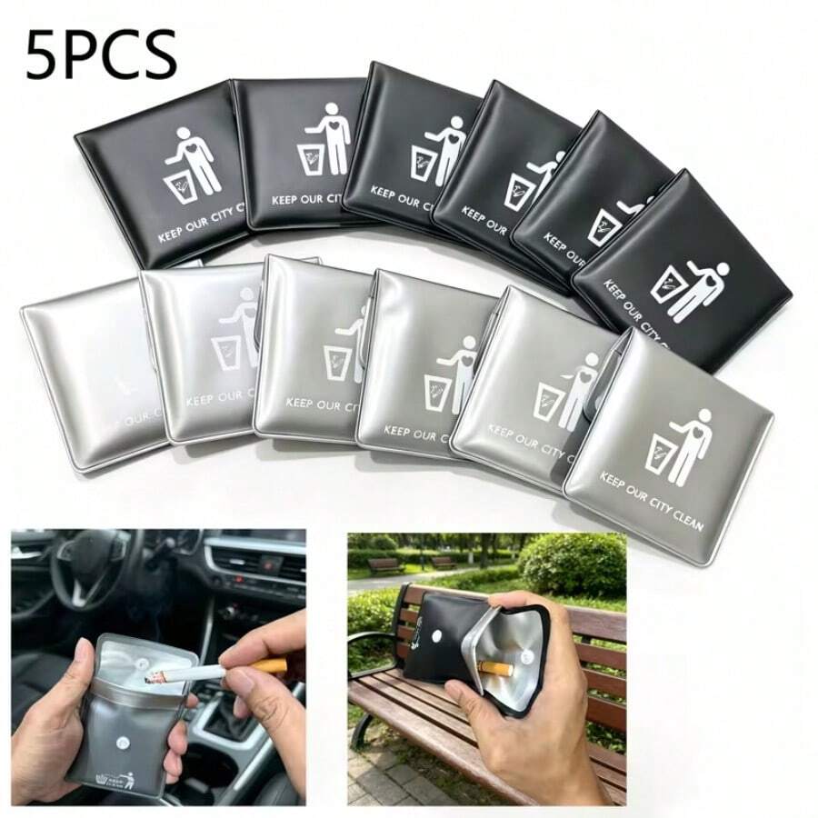 Car Ashtray Bag, Portable Ashtray Pouch, Pocket Ashtray, Outdoor Travel Leak-Proof Ash Storage Bag - Upgraded Version - View 1