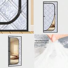 Aluminum Foil Oxford Fabric U-Shaped Zipper Door Curtain, Thickened Thermal Insulation Windproof Sealed Heat Barrier, For Home Use - Insulated Door Curtain - View 6