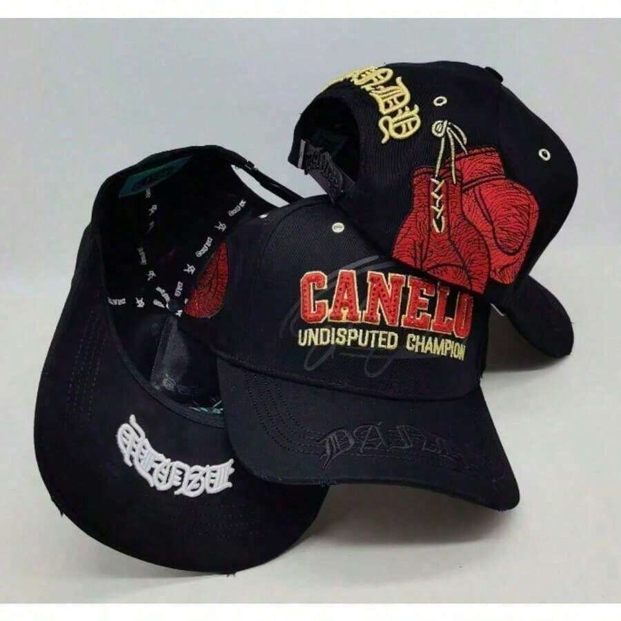 Serie de Gorras de Béisbol del Campeonato Indiscutible de Canelo Álvarez Color Negro para Fans y Coleccionistas de Deportes de Boxeo - Negro - Ver 1
