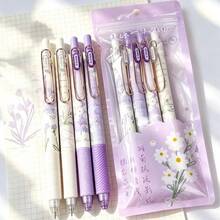 4PCS Gel Ink Pens Flower Retractable Pens 0.5mm Black Ink Gel Pens Women Girls Cute Aesthetic Pens Office School Pens, Office & School Supplies - Sets - View 7