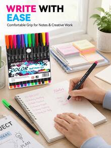 ZhiJi 12/10/8/6pcs Colorful Neutral Pens - Retractable, Fine Tip (1.0mm), Multiple Vibrant Colors, Gel Pen Set, Eyeliner Pen, Needle Pen, Ballpoint Pen, Perfect For Vibrant Colored Writing And Sketching, Smooth Writing, Used For Painting, Highlighting, Note-Taking, Making Manuals, Office Use - Multicolor - View 1