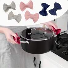2pcs/Set Silicone Heat-Resistant Gloves, Bow-Shaped Mini Heat-Resistant Gloves, Silicone Material, Heat-Resistant, Kitchen Silicone Heat-Resistant Gloves, Anti-Burn Heat-Resistant Pads, Suitable For Kitchen Cooking And Baking - View 6