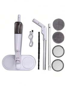 Trapeador Eléctrico Mopa Giratoria Con Aspersor Spray De Agua Mop Con Cable Pulverizador Para Limpieza Profunda Pisos Madera Cerámica Mármol Laminado - Blanco - Ver 6