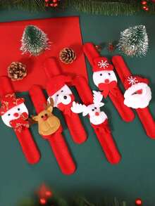 10pcs Christmas Themed Hand Clappers, Featuring Santa Claus, Snowman And Reindeer Patterns, Suitable For Holiday Decoration And Accessories, Perfect For Christmas Parties And Gift Exchanges, Fit For Everyone - Random Shipping - View 6