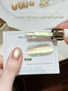 SHANGFEIYA 10ML Golden Willow Leaf Cat Eye Gel 3 Warna Set Shimmer Magnetic Cat Eye UV LED Soak-Off Nail Gel Kits Dengan Magnet Hadiah Untuk Manikur DIY 1pc/3PCS - MultiWarna - View 4
