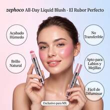 zephoco Brillo Labial Líquido Efecto Vidrio Hidratante Larga Duración A Prueba de Manchas Multiuso Tamaño Portátil para Llevar - Rosa - Ver 10