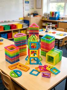 30pcs/50pcs/90pcs/140pcs Kids Magnetic Toy Set, STEM Educational Puzzle Toy, Interactive Sensory Building Blocks, Sturdy And Durable Structure, Suitable For Holiday And Birthday Gifts, Random Colors - Multicolor - View 10