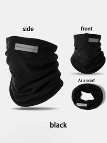 Solid Color Soft Fleece Face Cover Neck Warmer, 2-In-1 Winter Scarf For Outdoor Commuting - Scarf - View 9