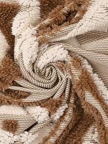 1pc Geometric Pattern Sofa Cover, Bohemian Style Soft Velvet Rectangular 3D Jacquard Full Sofa Slipcover Suitable For Living Room, Homestay, Home Use, All Seasons, Back To School, School Supplies, Dorm Decor, College Decor - Khaki - View 7