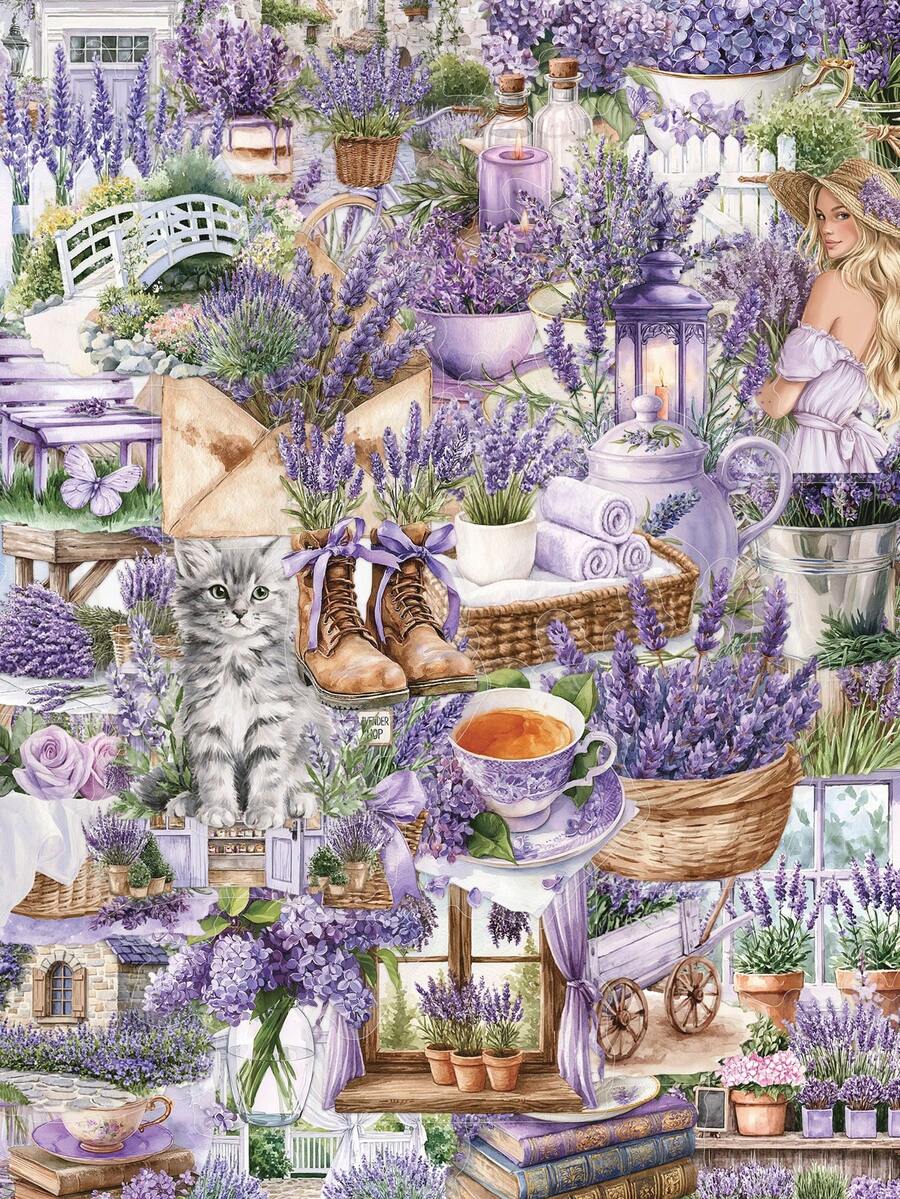50Pcs Vintage Lavender Floral PET Decorative Stickers, Retro Botanical Book Scenery Sticker Set For Junk Journal, Scrapbooking, Card Making, DIY Craft, Album & Laptop Decoration - 50pcs - View 1